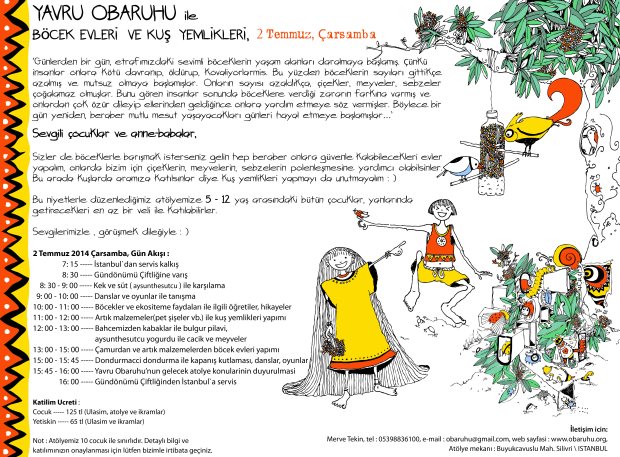 YAVRU OBARUHU ile BöCEK EVLERi VE KUş YEMLiKLERi, 2 Temmuz, Çarsamba